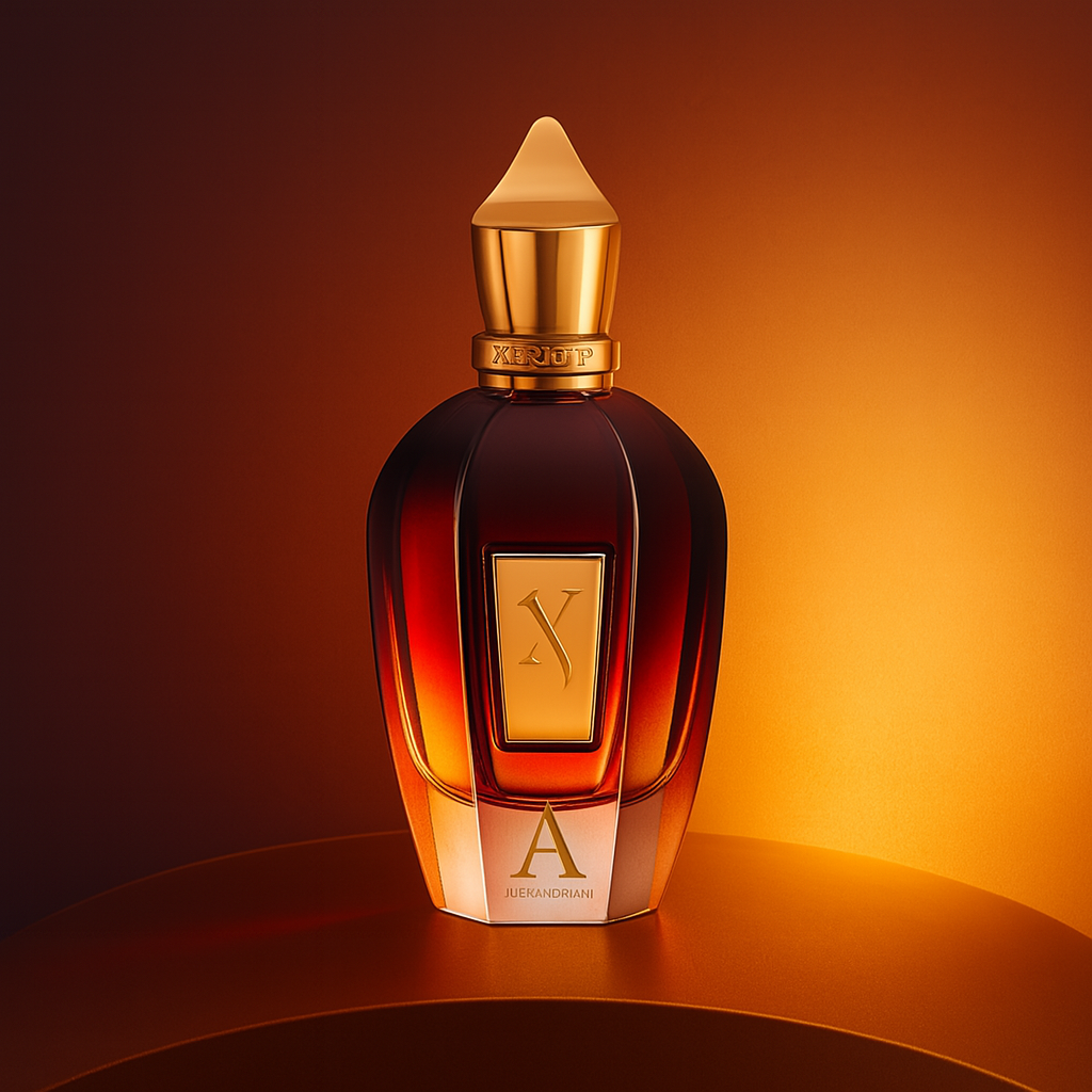 Xerjoff Alexandria II Eau de Parfum - premium niche fragrance displayed on elegant pedestal with golden lighting