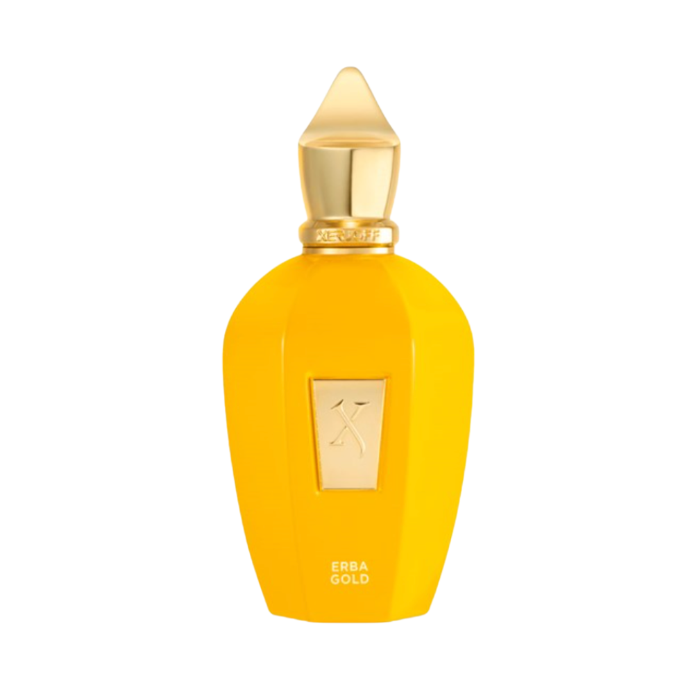 Xerjoff Erba Gold Sample full bottle image on white background – Sample this fragrance at Scent Suave