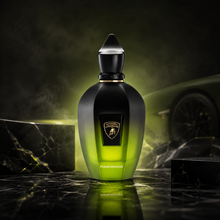 Xerjoff Perseveranza luxury niche fragrance by Automobili Lamborghini and Xerjoff displayed with warm lighting and premium lifestyle backdrop showcasing woody spicy character